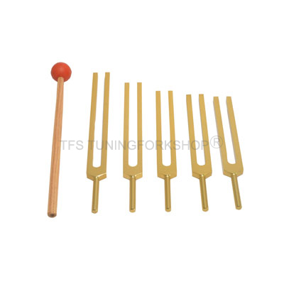 Gold Finish Sharps Tuning Fork Set